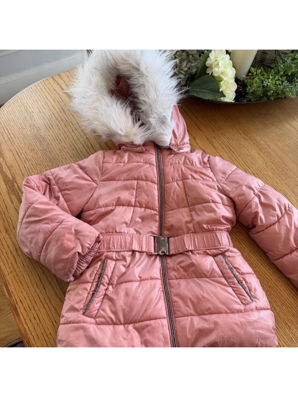 Michael Kors Girls Pink 5/6 Jacket Coat Hooded Warm